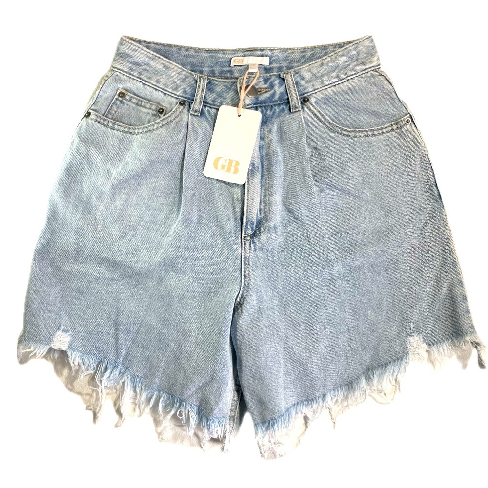 Gianni Bini Blue High-Waisted Jean Shorts